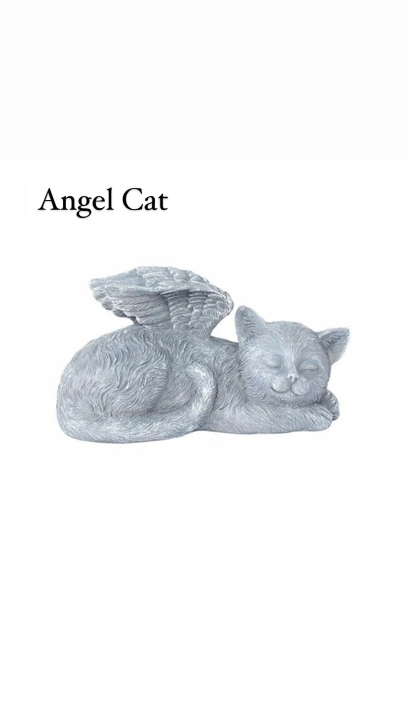 Dog Cat Angel Statue
